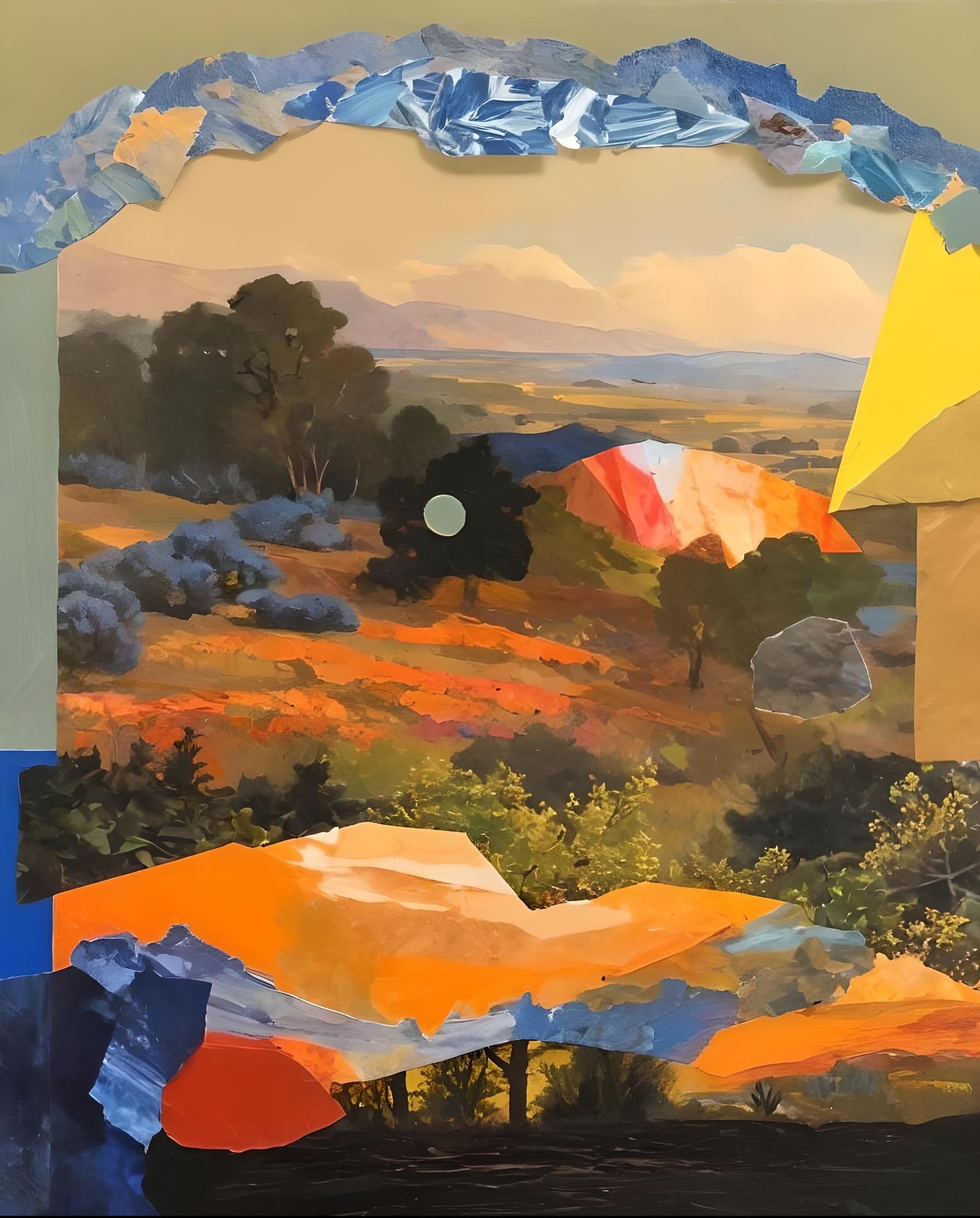 California Impressionism Landscape Collage