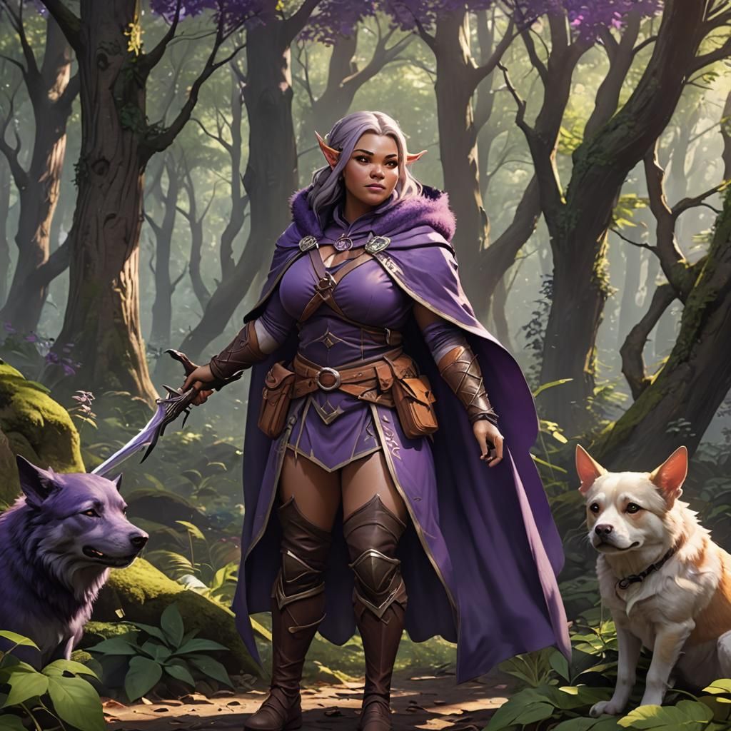 Wood Elf Ranger in Anime Style