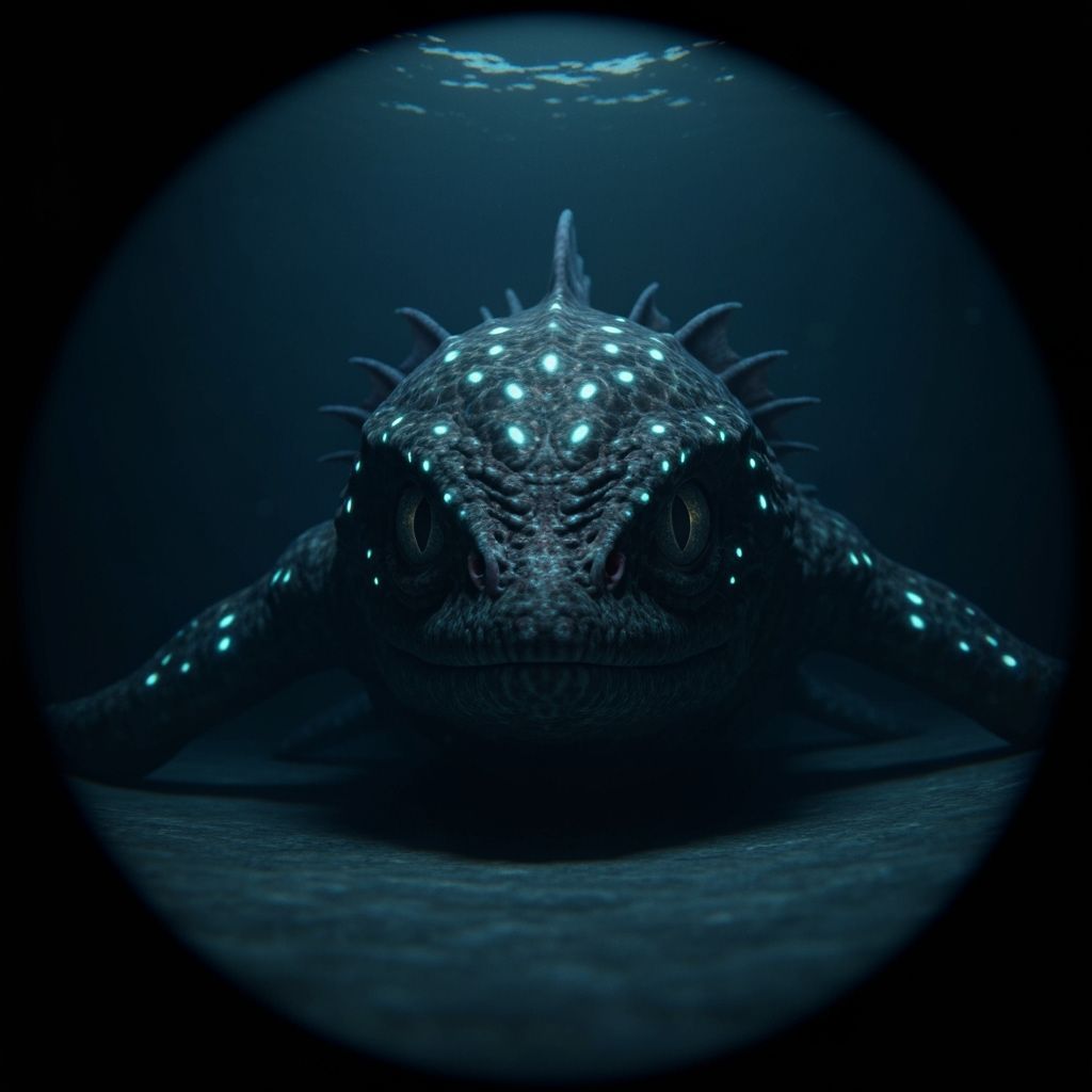 Eerie Bioluminescent Deep Sea Fish with Sharp Teeth