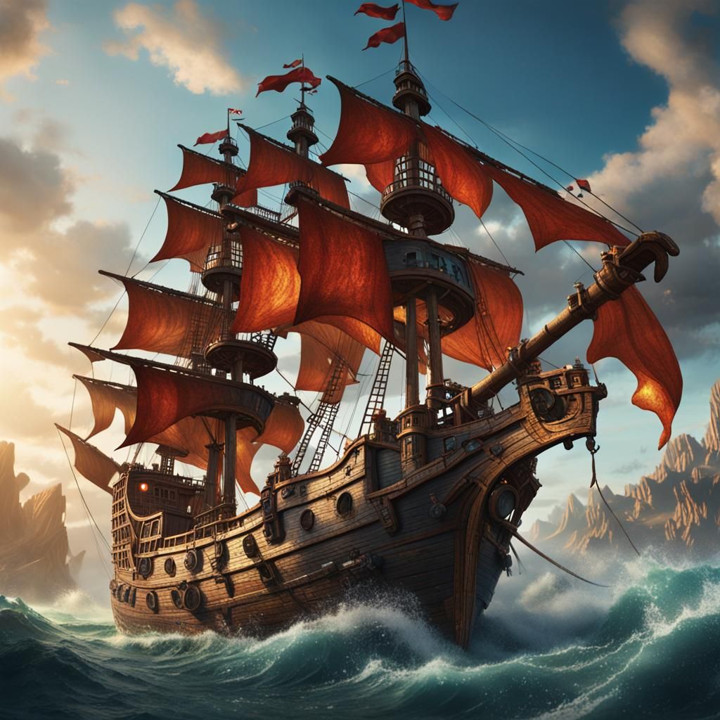 Epic Pirate Ship Sails on Picture Book