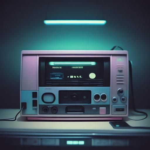 Vaporwave Scene in Retro-Futuristic Digital Art