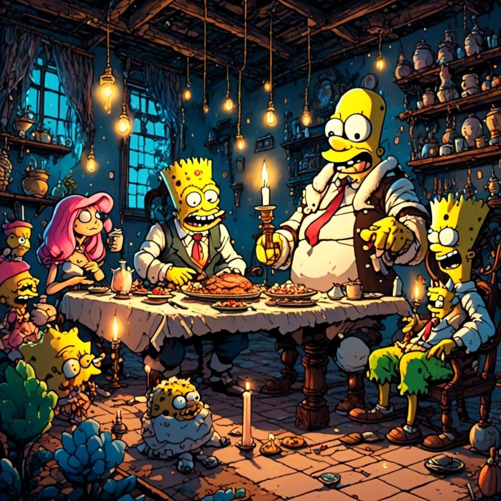 SpongeBob Hosts Candlelit Dinner in Photo-Realism