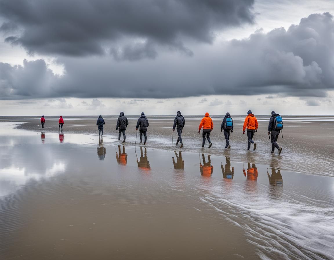 Mudflat hike in the Wadden Sea