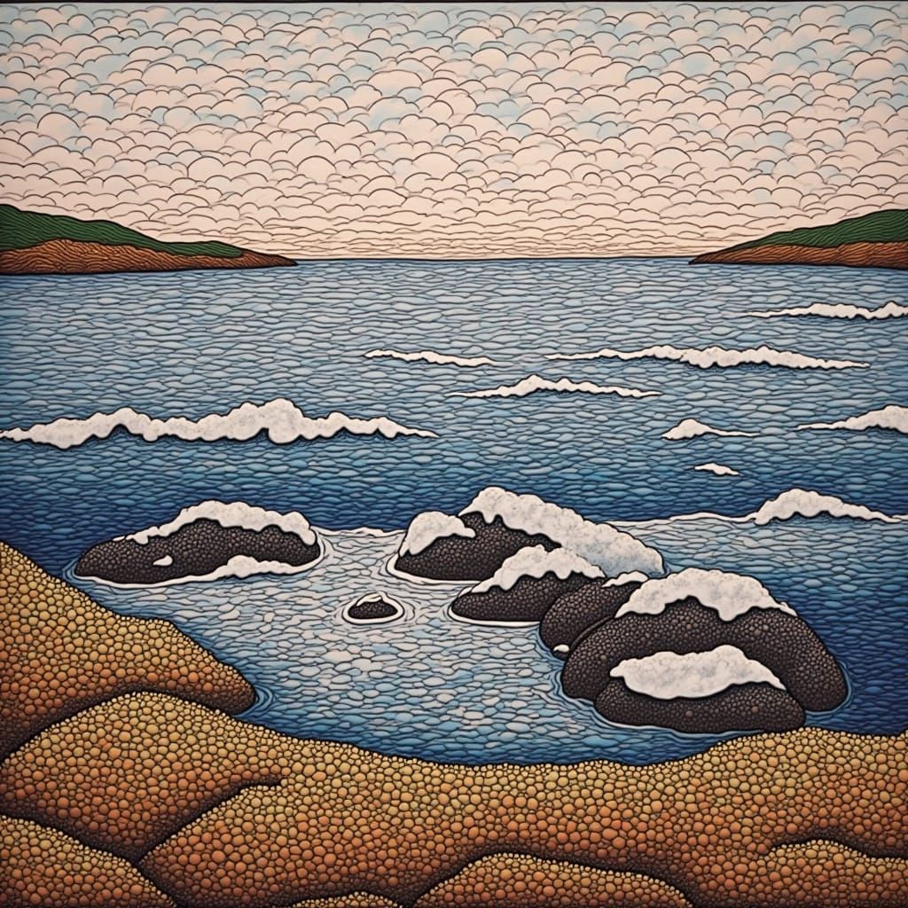 Calm Ocean Waves in a State of Turbulent Serenity