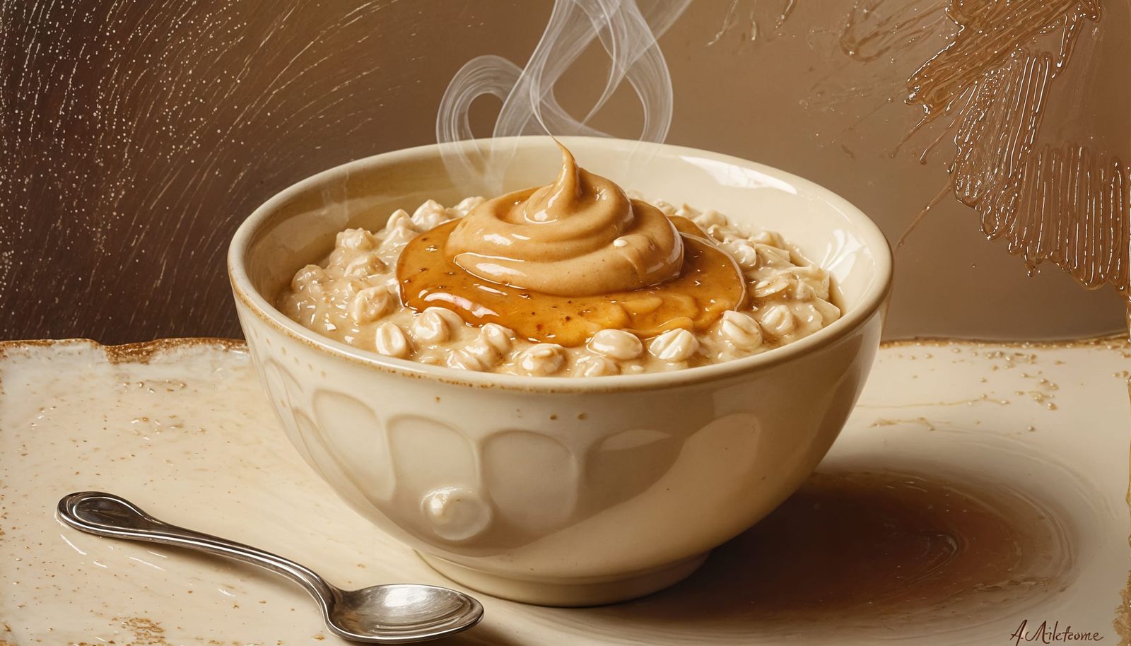 Oatmeal with Peanut Butter and Honey