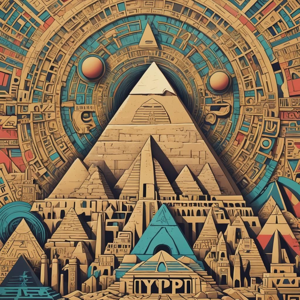 Brutalist Egypt Propaganda Poster in Technicolor