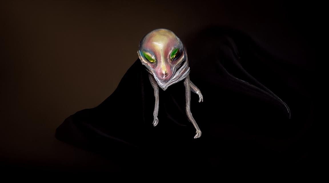 Mysterious Robed Alien Creature