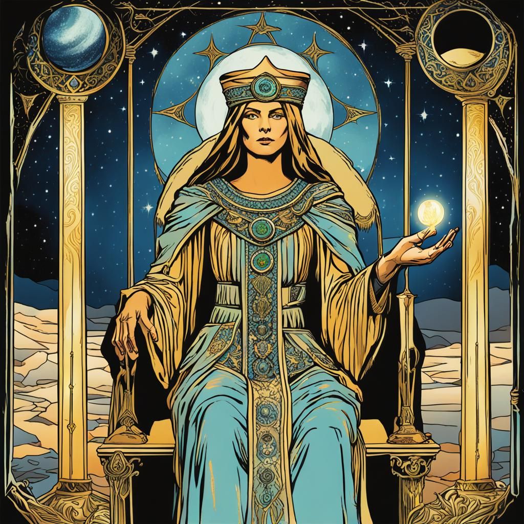 High Priestess Tarot Card Aglow