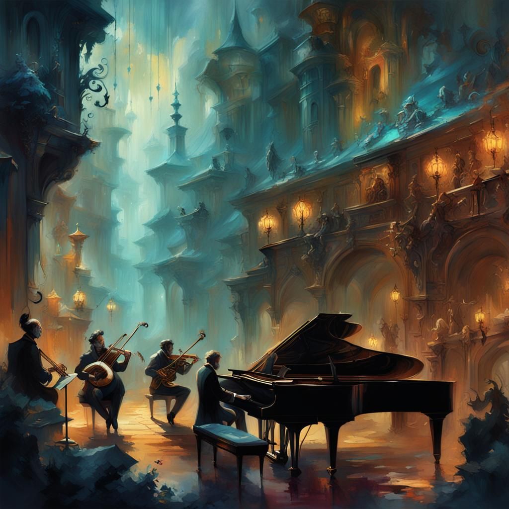 Fantastical Jazz Day Concept Art in Deep Color