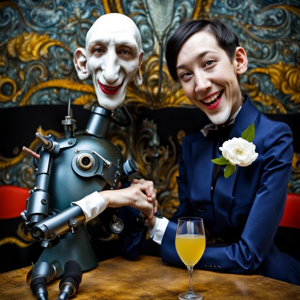 Surreal Alien Restaurant Celebration: Hyperrealistic Photogr...
