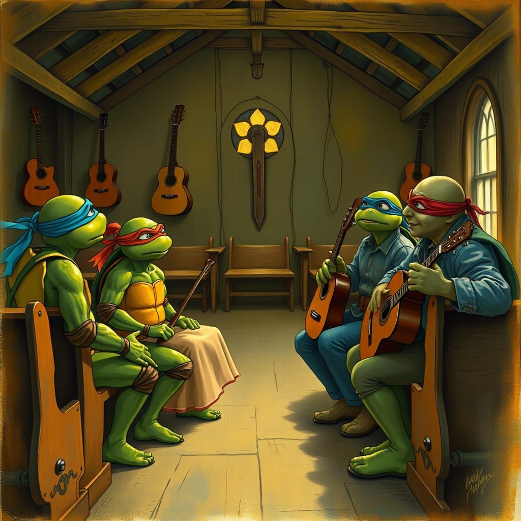 Ninja Turtles Gather in a Southern Church for a Heartfelt Mu...