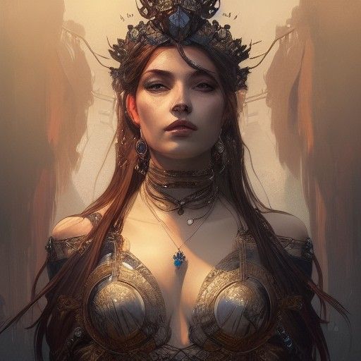 Queen of the Underworld Portrait in Detailed Digital Art
