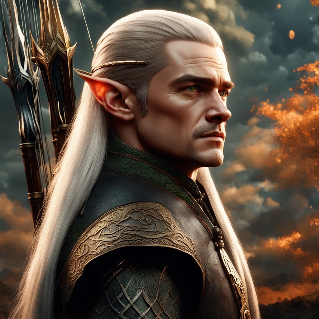 Female Legolas Portrait in Detailed Matte Painting