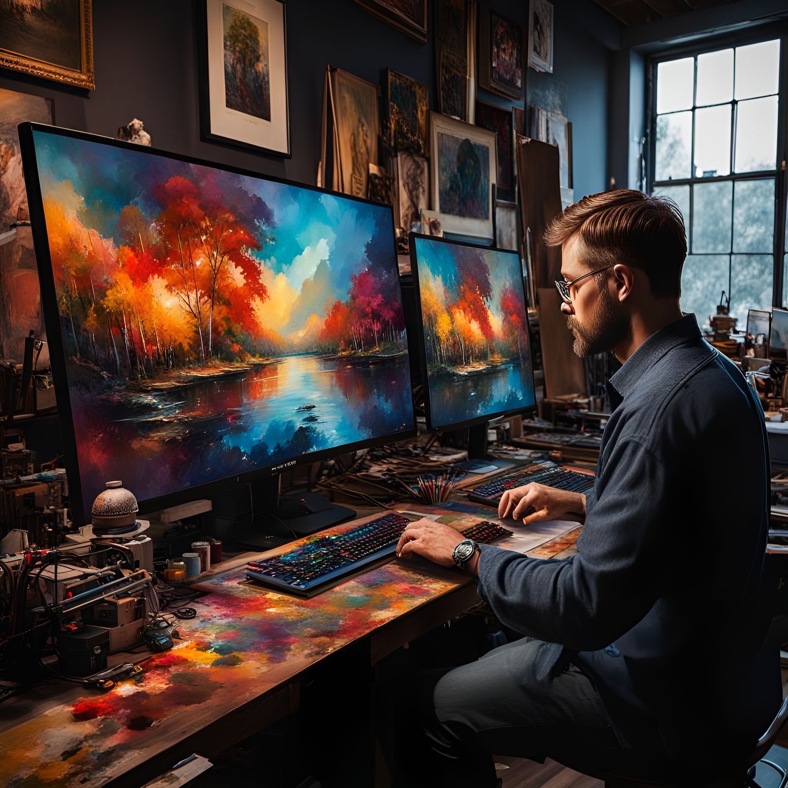 Artist's Studio: AI Images in Waterhouse Style