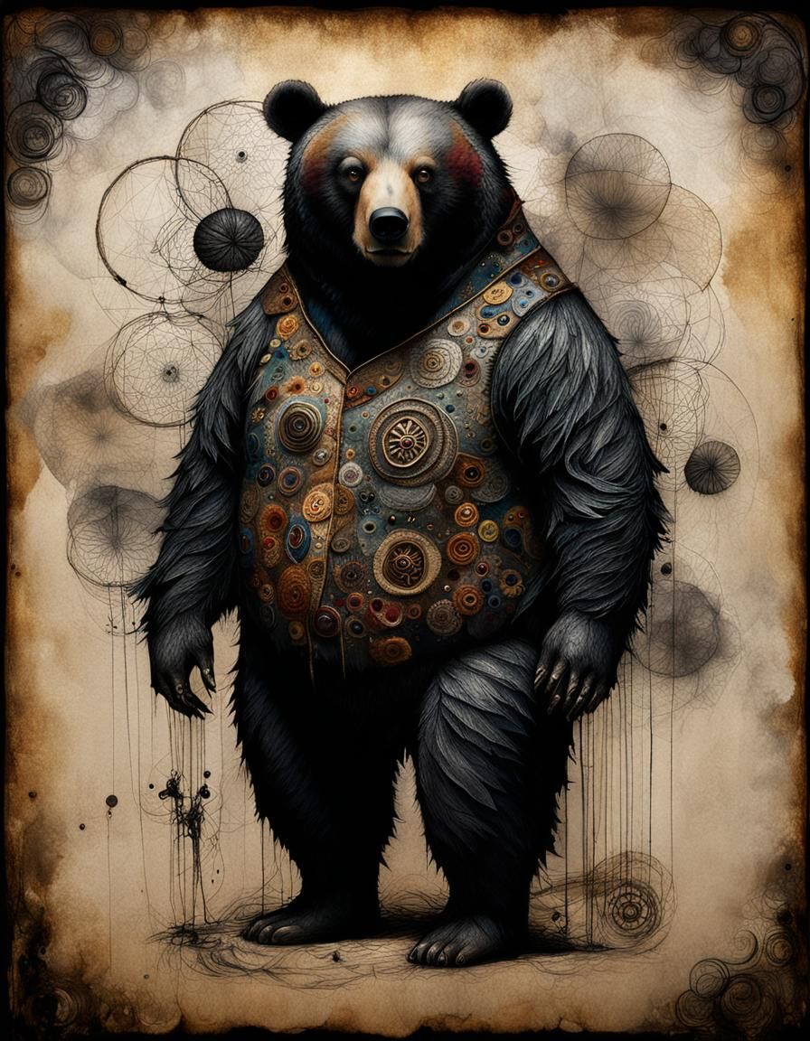 Demonic Cyborg Bear in Volcanic Hyperspace