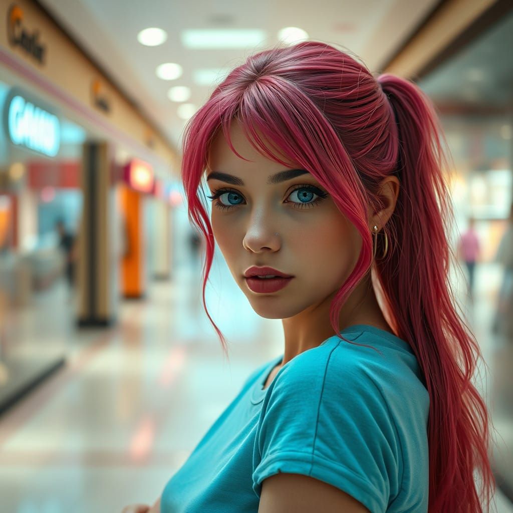 Ethereal Fantasy Portrait in Dreamy Mallsoft Landscape