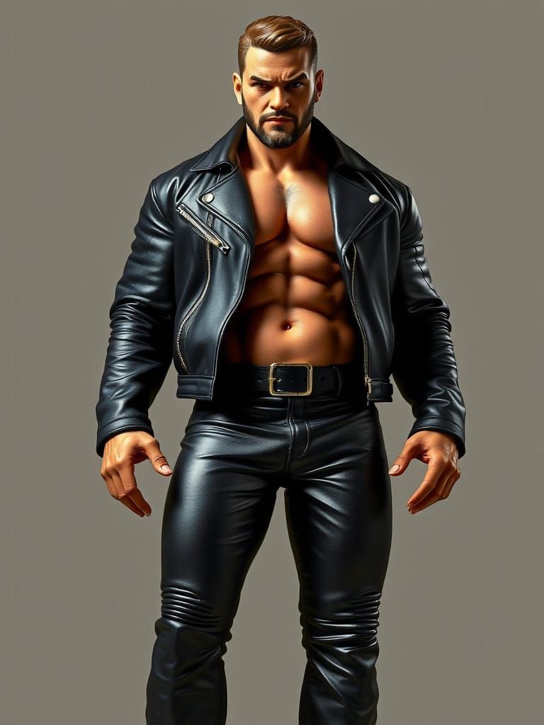 Hypermasculine Male Figure in Tom of Finland Style
