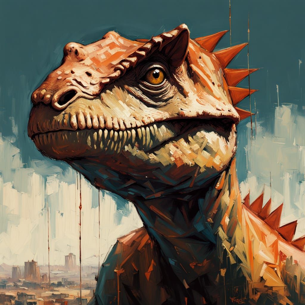 Adorable Dinosaur Portrait in Photorealistic Style