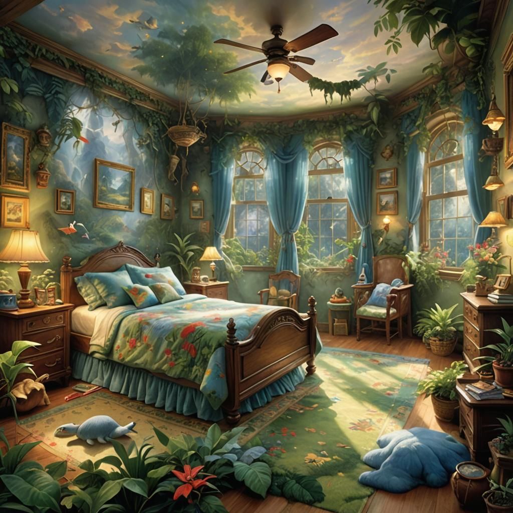 Jungle Bedroom: Ethereal Fantasy by Thomas Kinkade