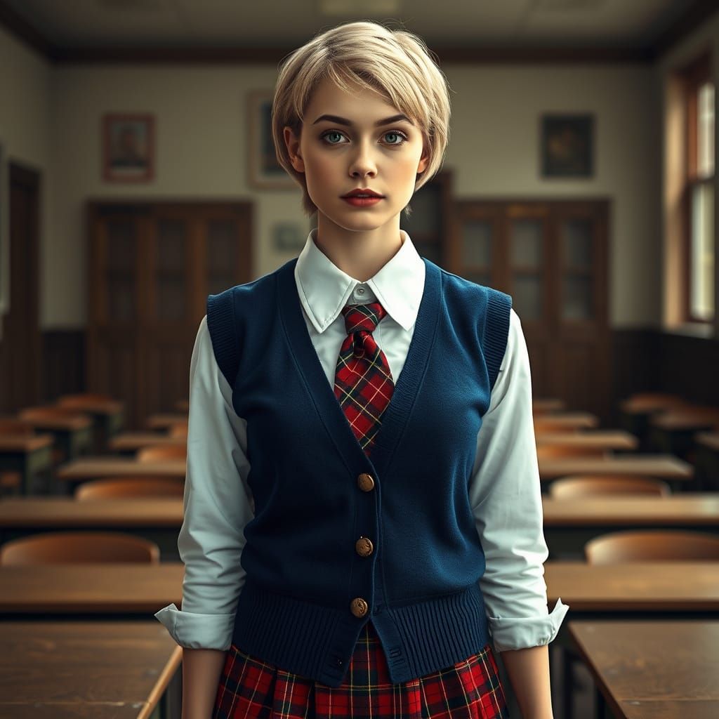 Epic Vintage Schoolgirl in a Dramatic Digital Painting