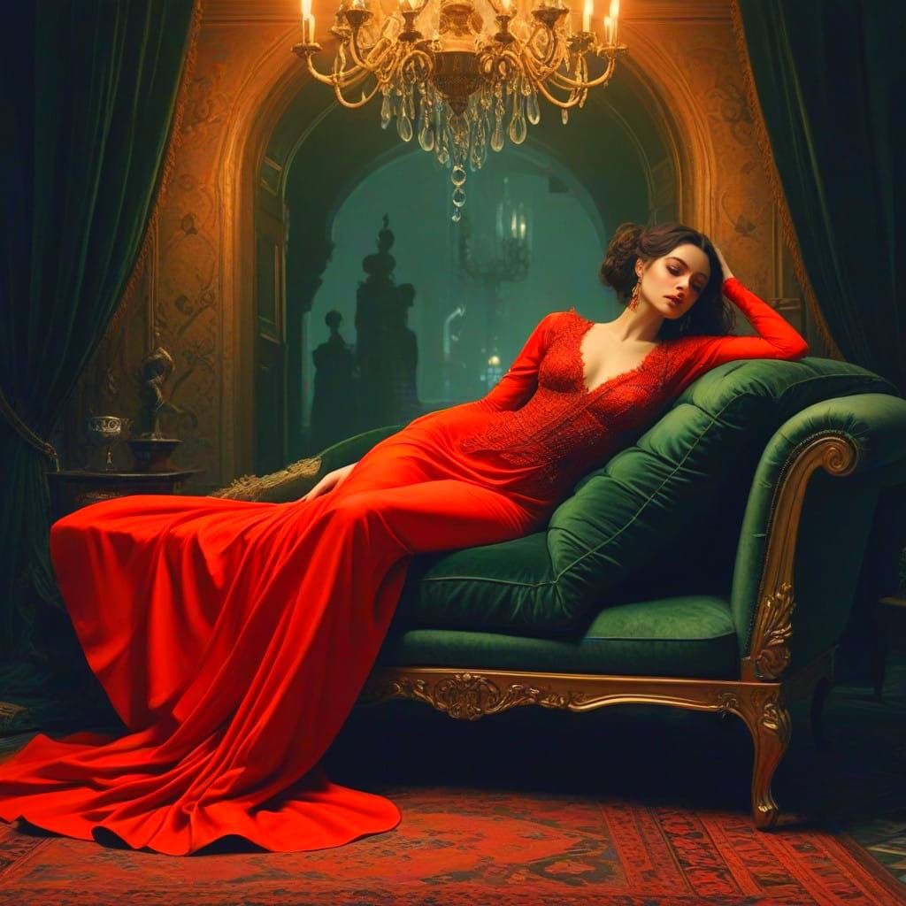 Seductive Enchantress in Mystical Aesthetic