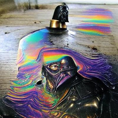 Darth Vader as Iridescent Oil Slick