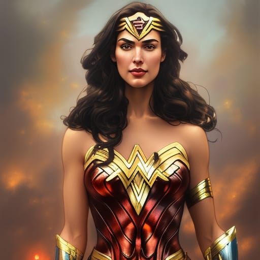 Wonder Woman Aphrodite Portrait in Digital Art Style