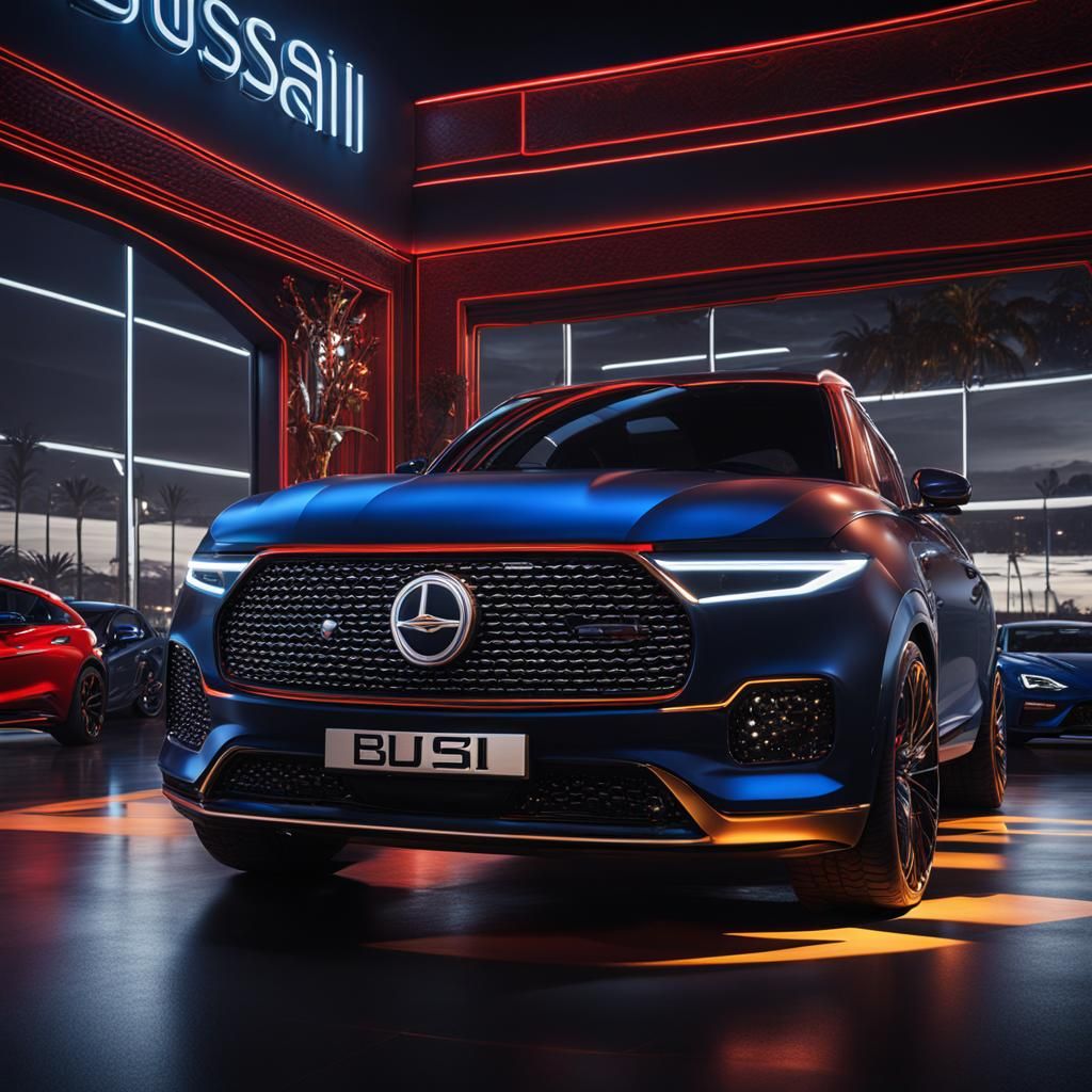 Bucsányi Car Dealership Logo in Detailed Matte Painting