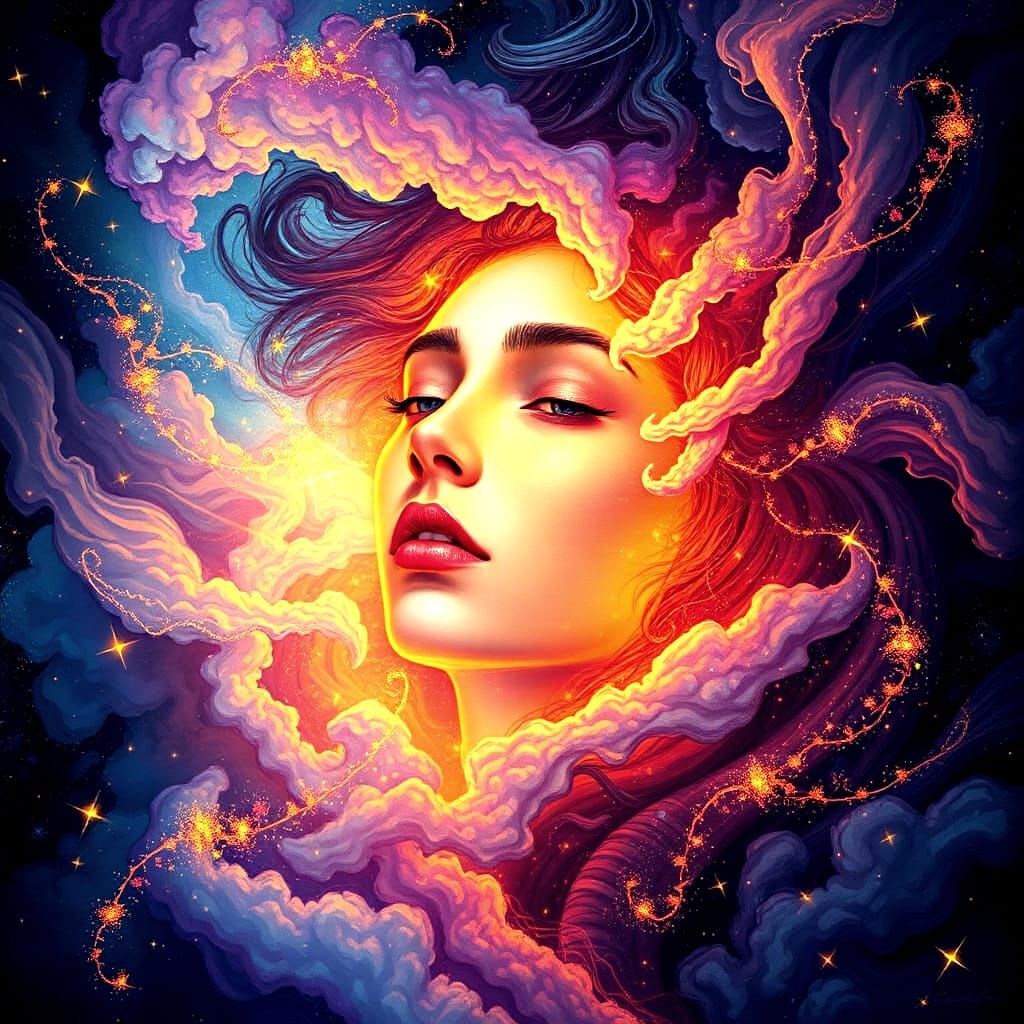 Holographic Inside of Human Illustration by Amaringo