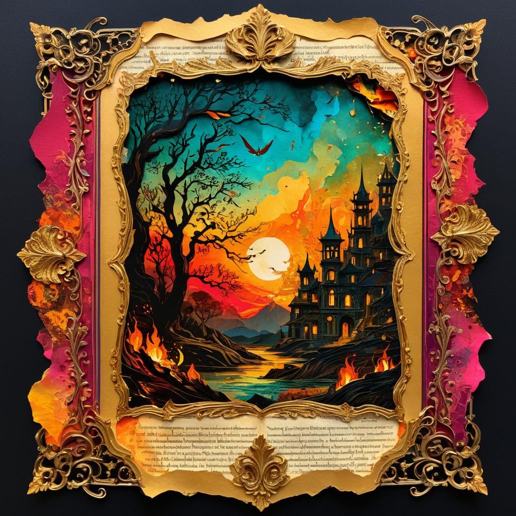 Expressionistic Ritual Illustration with Vintage Aesthetics