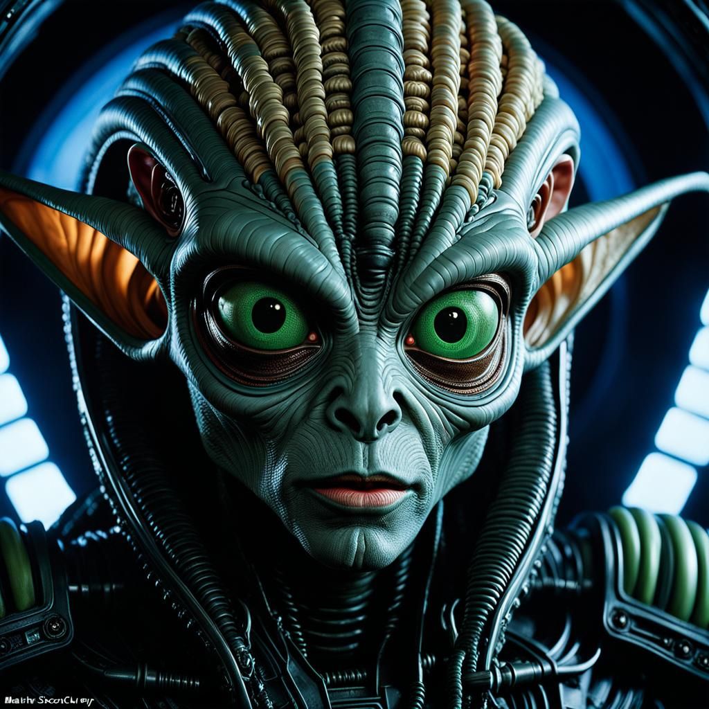 Alien Creature Portrait in Horror Style