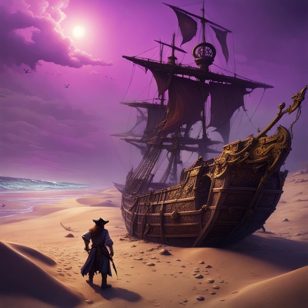 Pirate Treasure Hunt: Dark Fantasy Concept Art