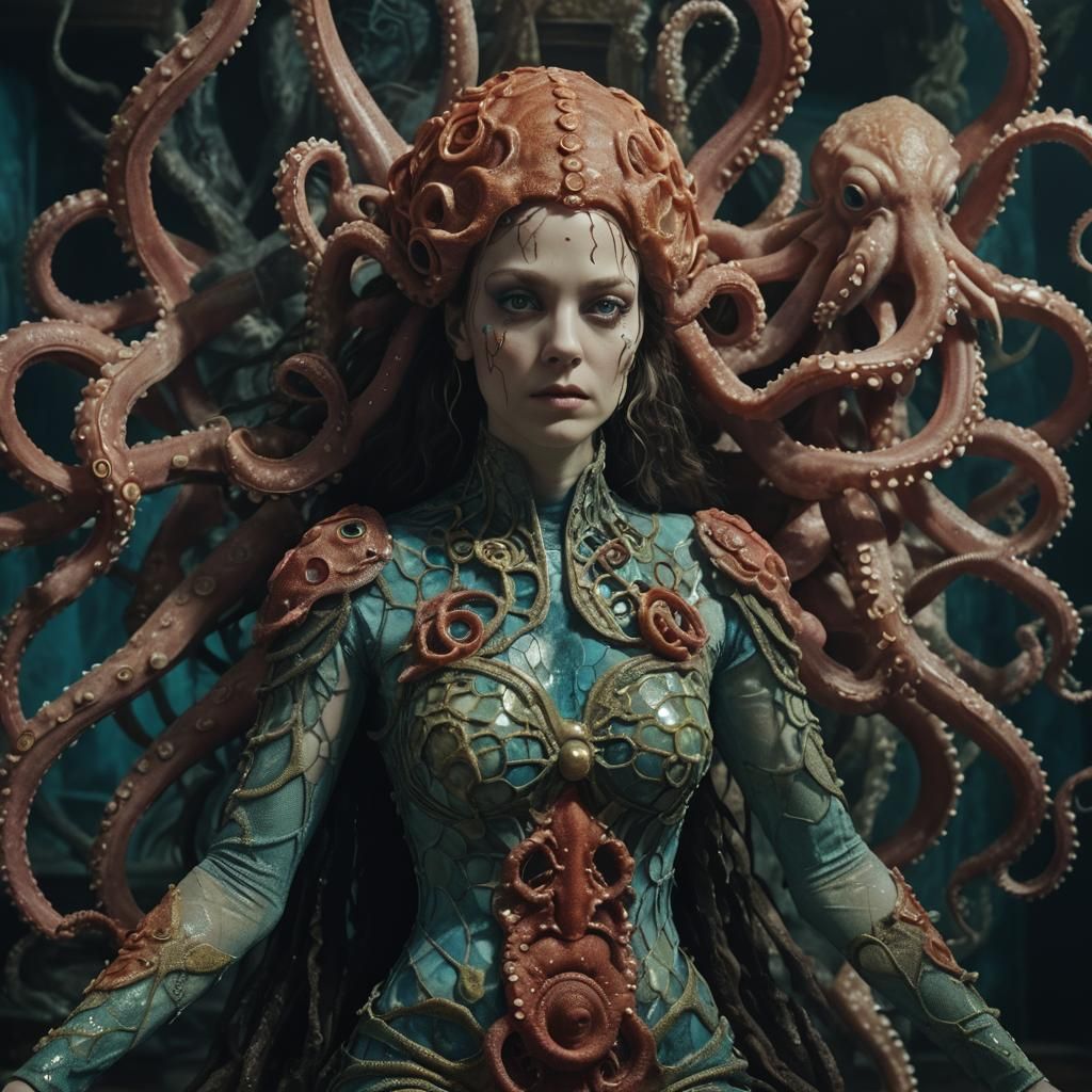 Goddess of Metal and Flesh: Cinematic Film Still