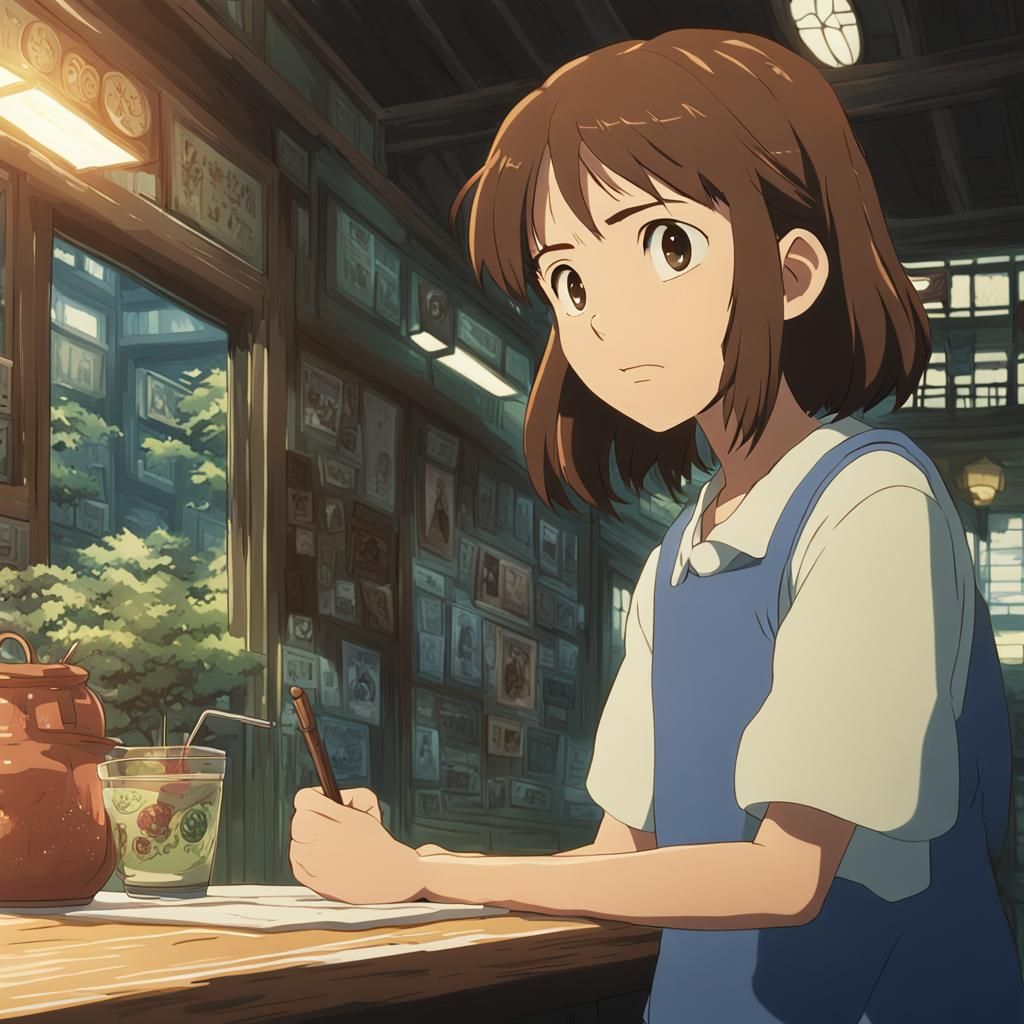 Mean Girl in Studio Ghibli Anime Style