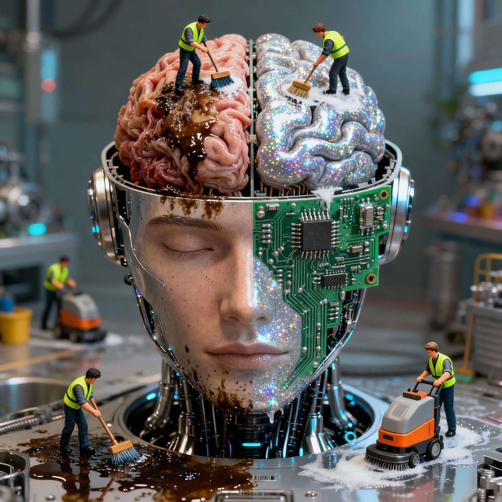 Surreal Android Brain Washing in Progress