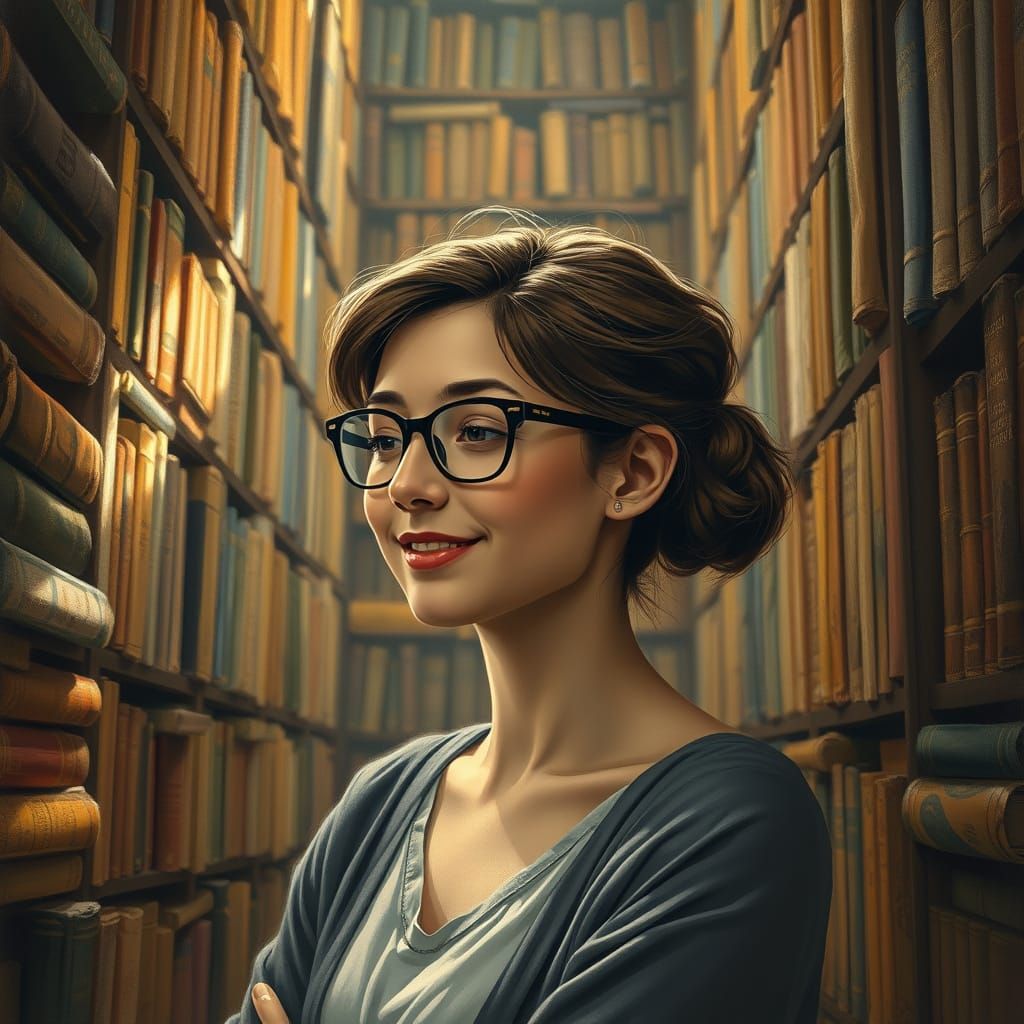 Librarian in Golden Light: Vermeer, Hopper, Chagall