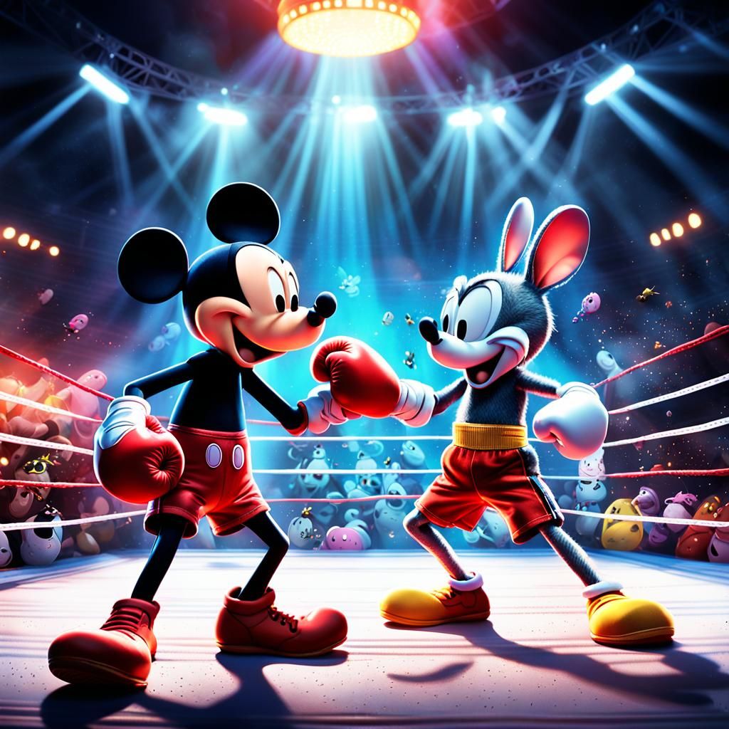 Mickey Mouse vs Bugs Bunny: Pixar-Style Boxing