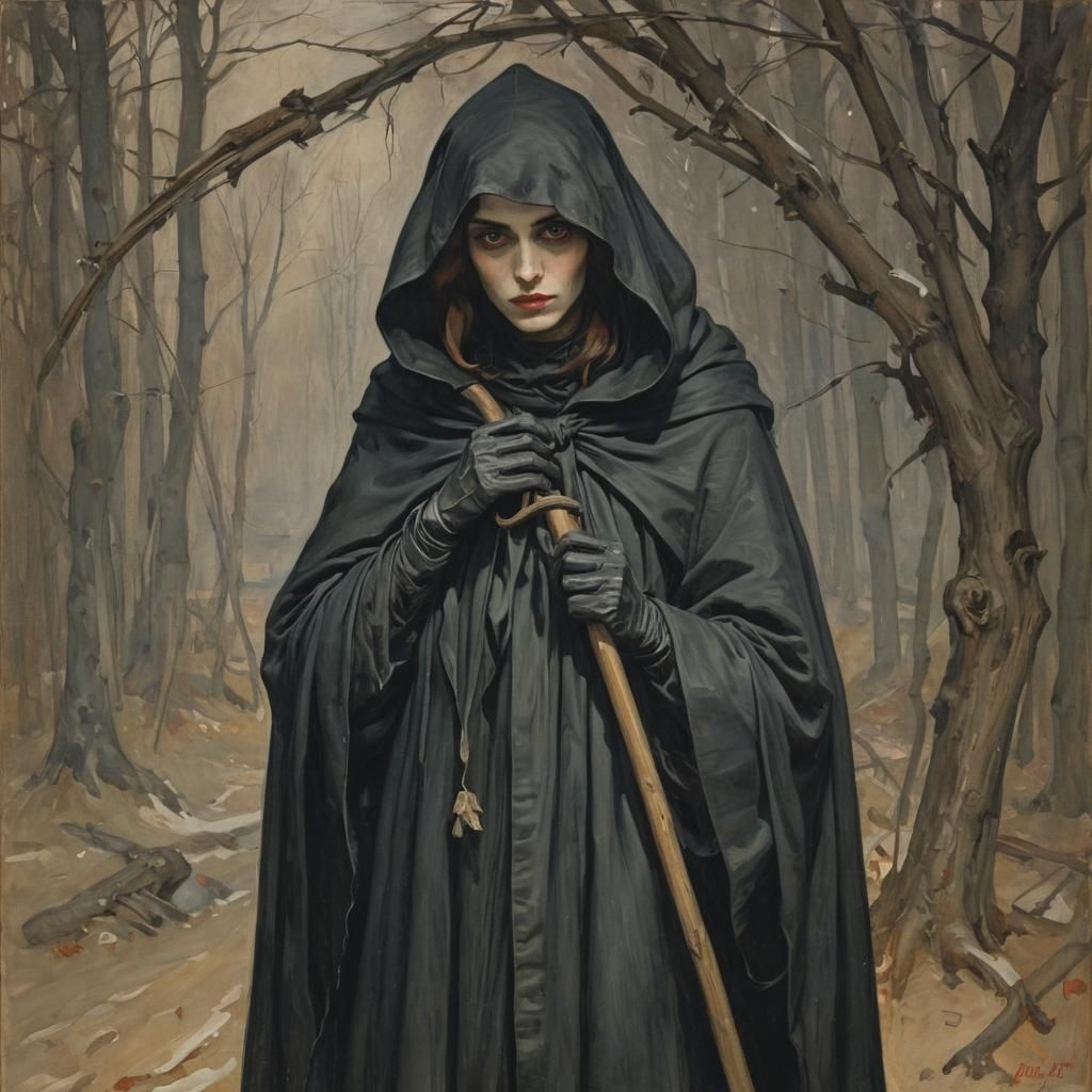 Christmas Girl as Grim Reaper: Somov Style
