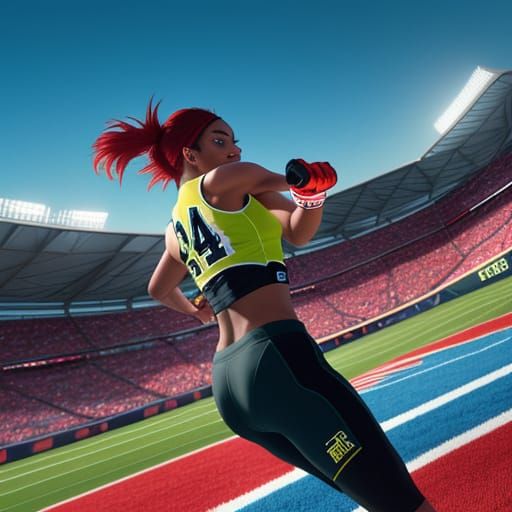 Vibrant Sports Poster: Athlete in Action