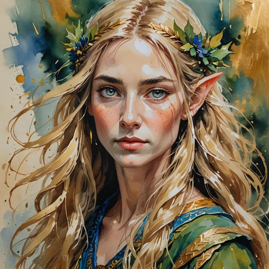 Impressionist Elven Portrait in Gouache