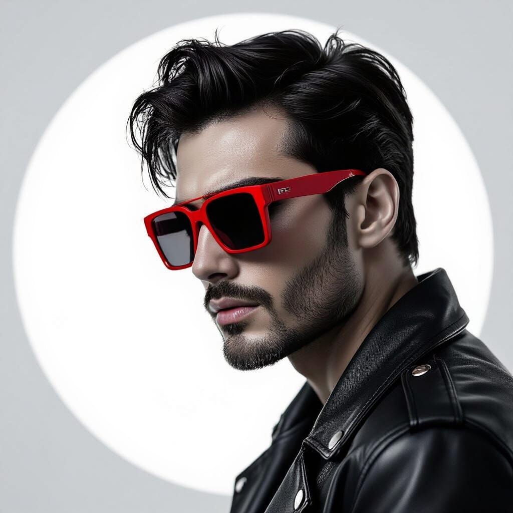 Black and White Fashion Portrait: Man Looking Over Shoulder