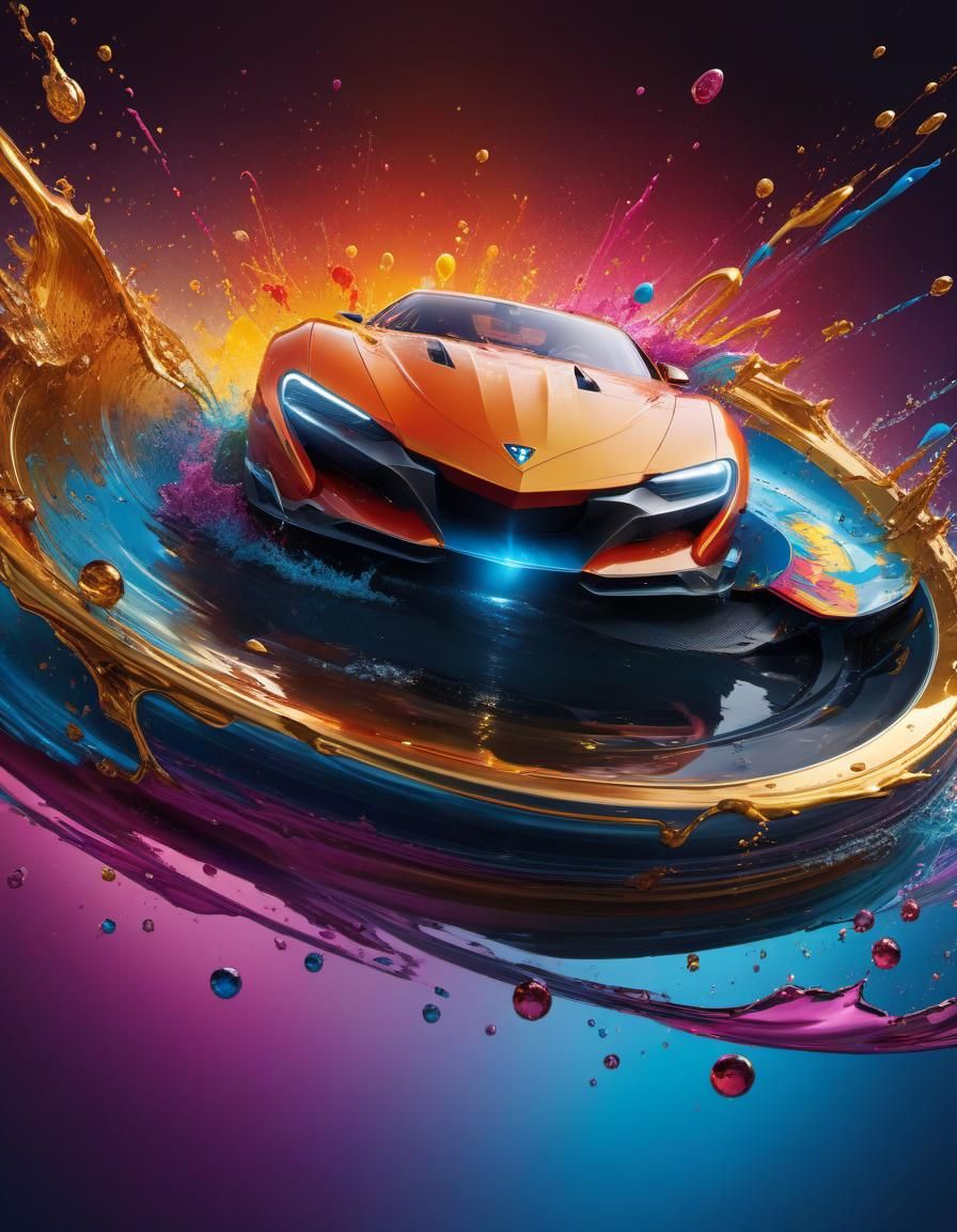 Dramatic Hyperrealistic Portrait with Colorful Accents