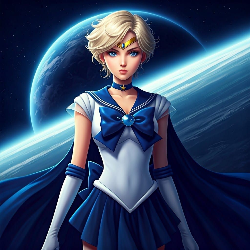 Sailor Uranus in Futuristic Pop Art Style