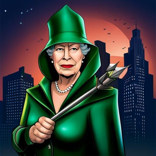 Queen Elizabeth II as Green Arrow: Concept Art