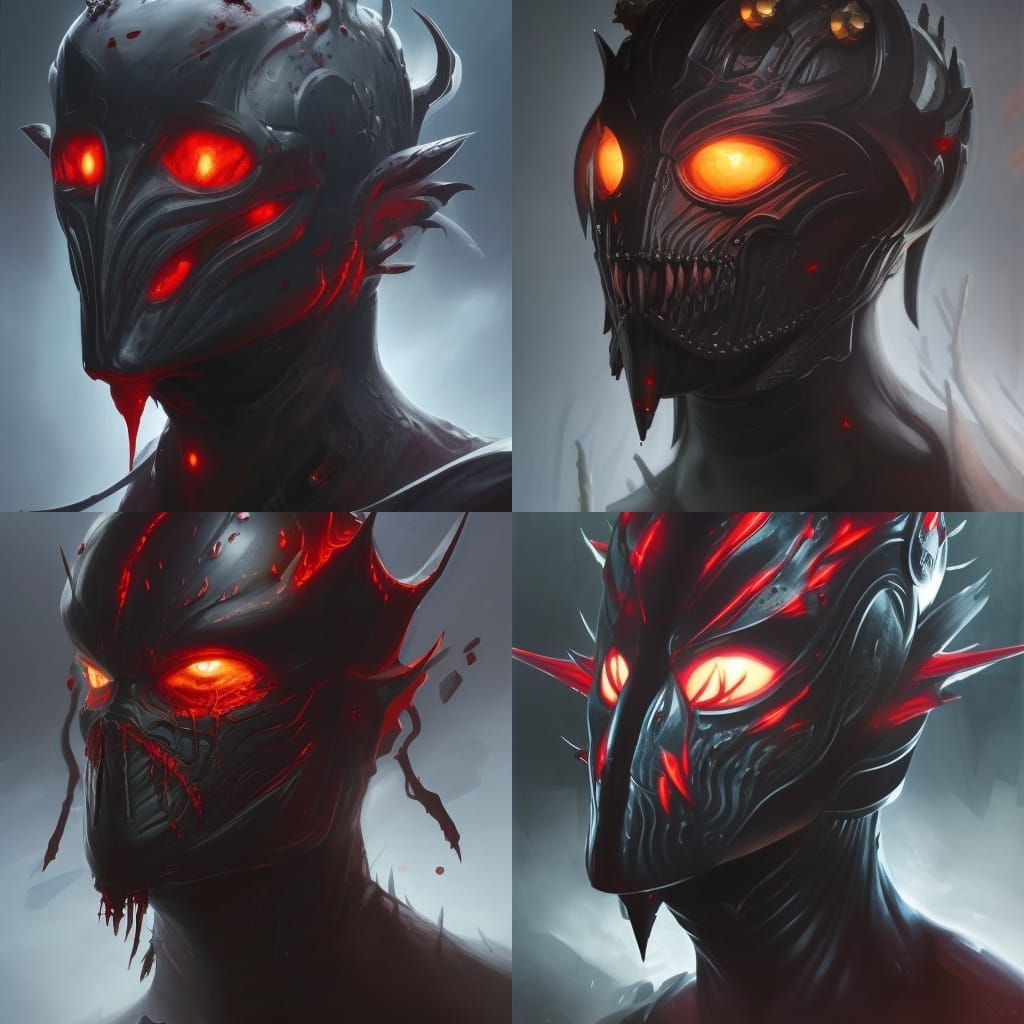 Dark Armored Anti-Hero Covered in Blood Symbiote