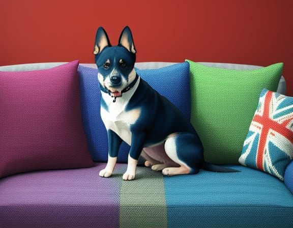 Dog Relaxing on Sofa