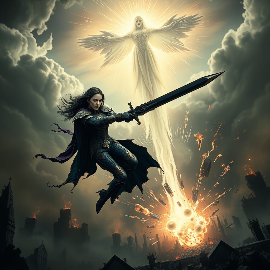 Dark Fantasy Vampire Ascends in Gothic, Cinematic Style