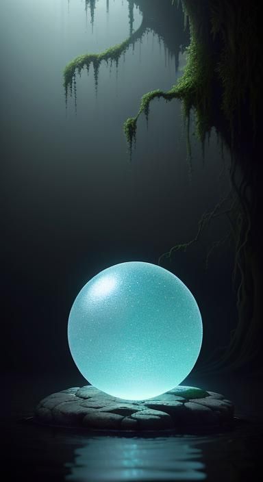 Surreal Silver Orb Macro Photograph