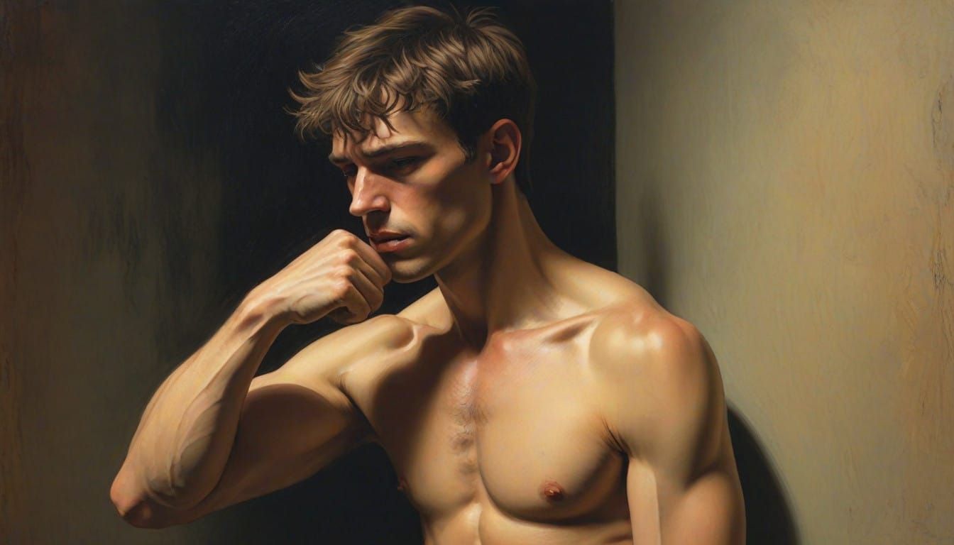 Muscular Form Shadows Dark Beast Menace