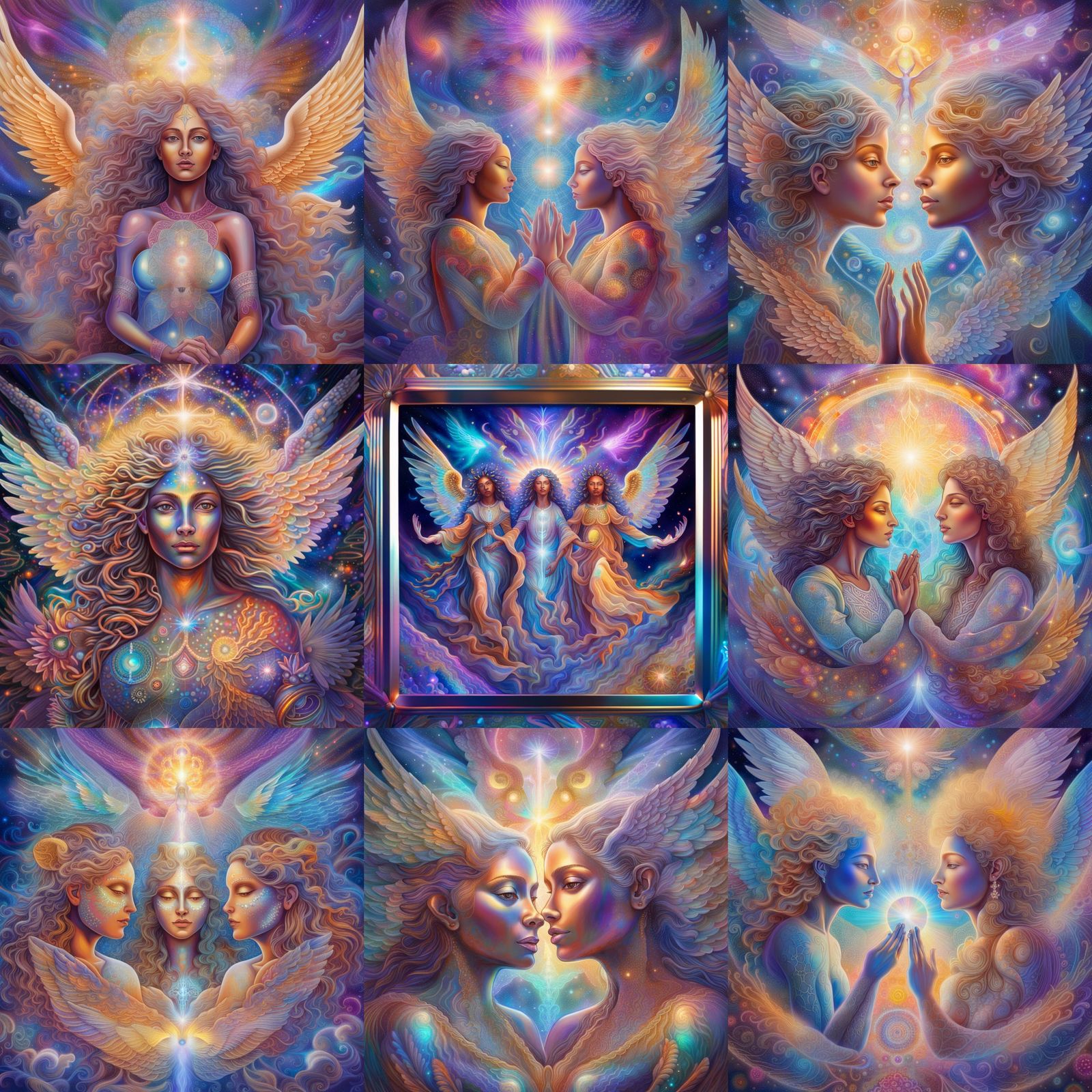 Angels Catalyzing Abundance in Cosmic Illustration